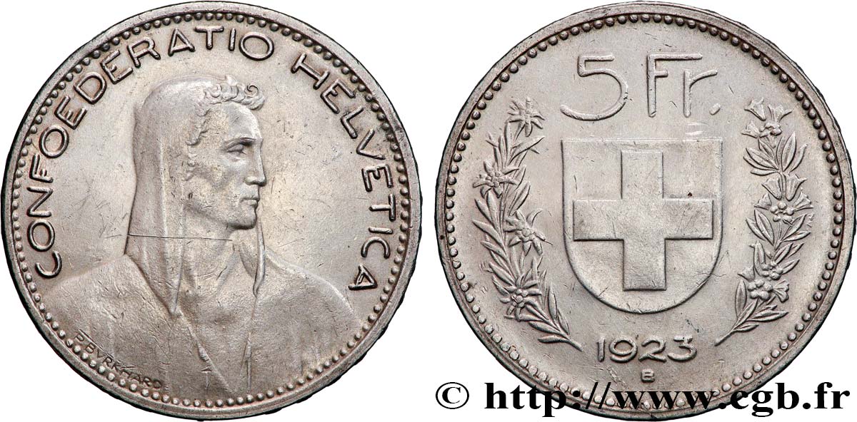 SUISSE 5 Francs Berger 1923 Berne TTB