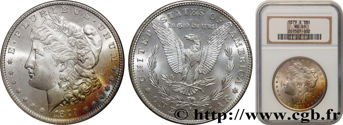 ÉTATS-UNIS D AMÉRIQUE 1 Dollar Morgan 1879 San Francisco FDC65 NGC