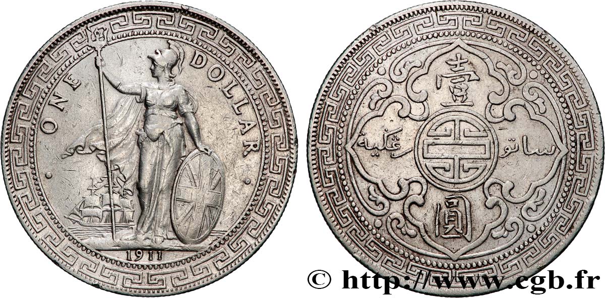 GREAT-BRITAIN - VICTORIA Trade dollar 1911 Bombay AU/AU 