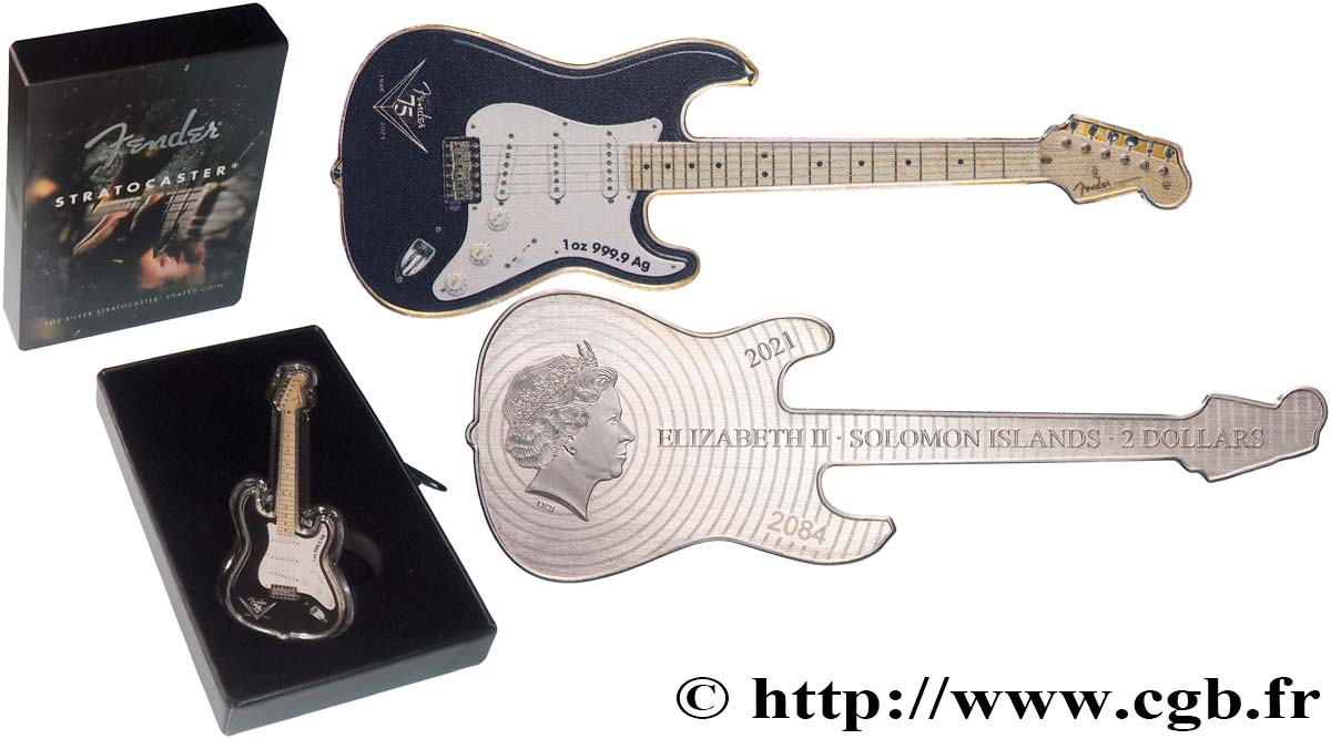 ÎLES SALOMON 2 Dollars Fender Stratocaster 2021  FDC 