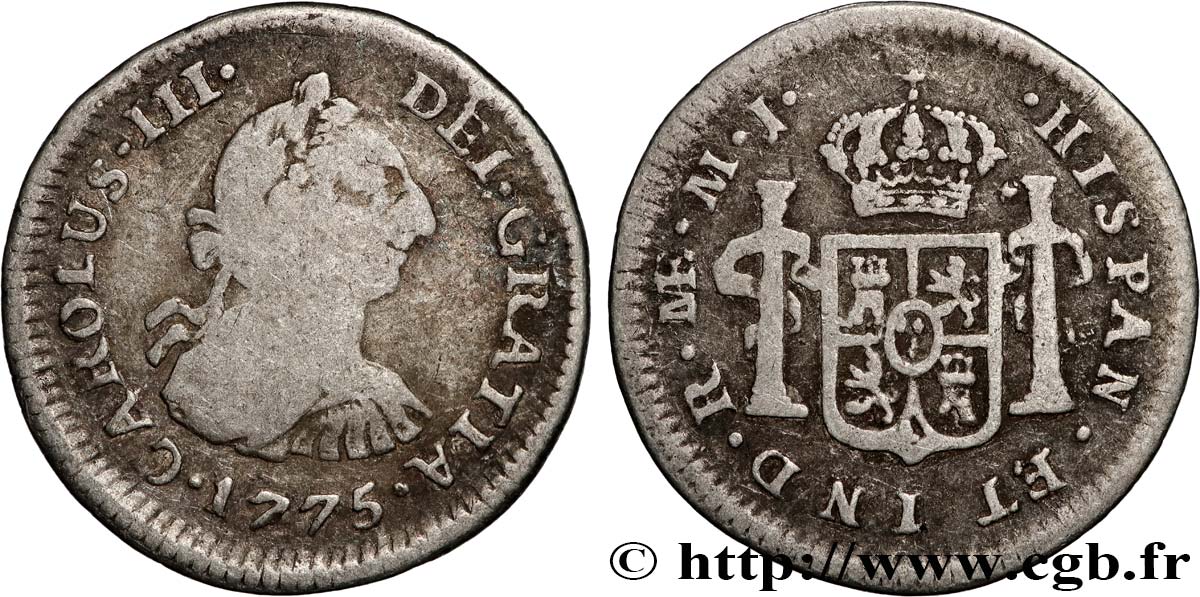 PERÚ - CARLOS III 1/2 Real  1775 Lima BC 