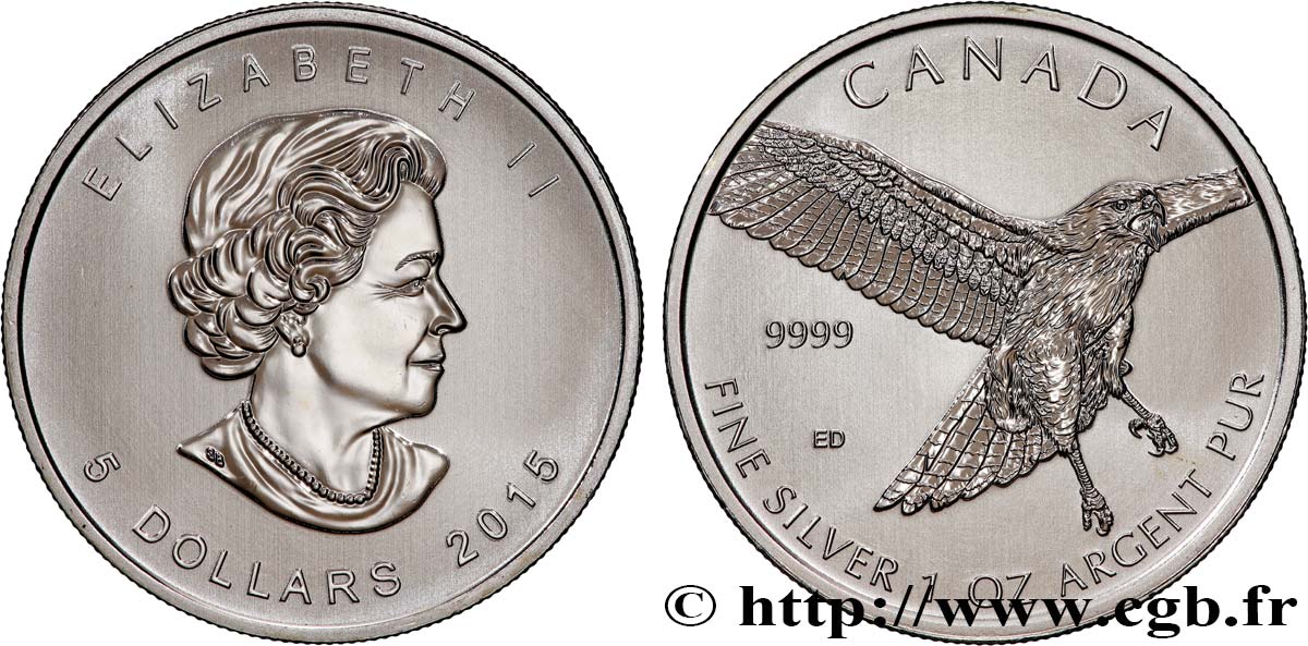 CANADA 5 Dollars Proof Rapace 2015  MS 