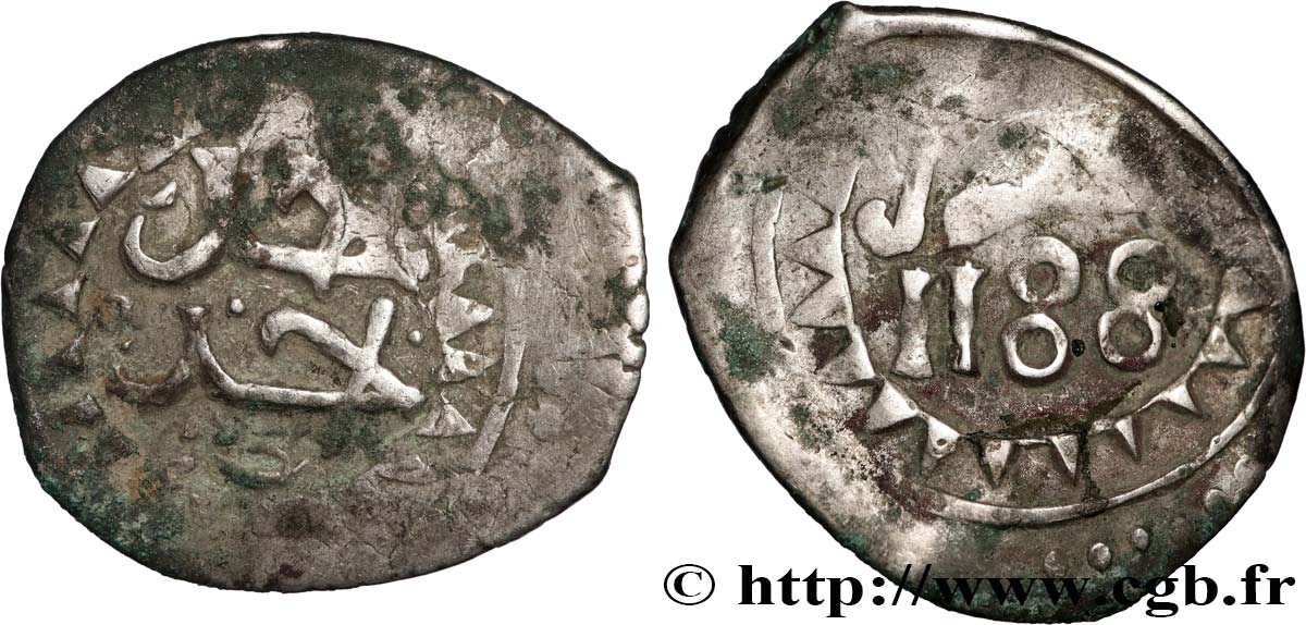 MOROCCO - (SIDI) MOHAMMED III 1 Dirham AH 1188 (1774) Sans atelier VF 
