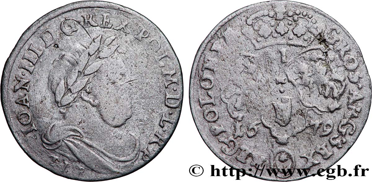POLONIA 6 Groszy Jean III Sobiesky 1679 Cracovie BC 