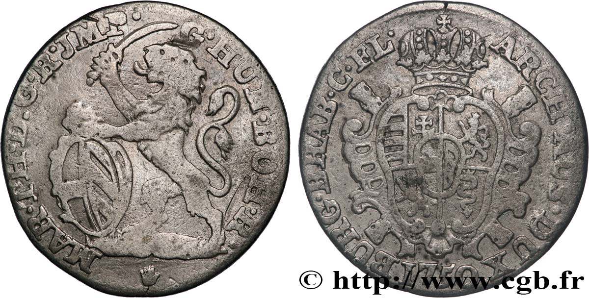 BELGIO - PAESI BASSI AUSTRIACI 1 Escalin au lion 1750 Anvers q.BB 