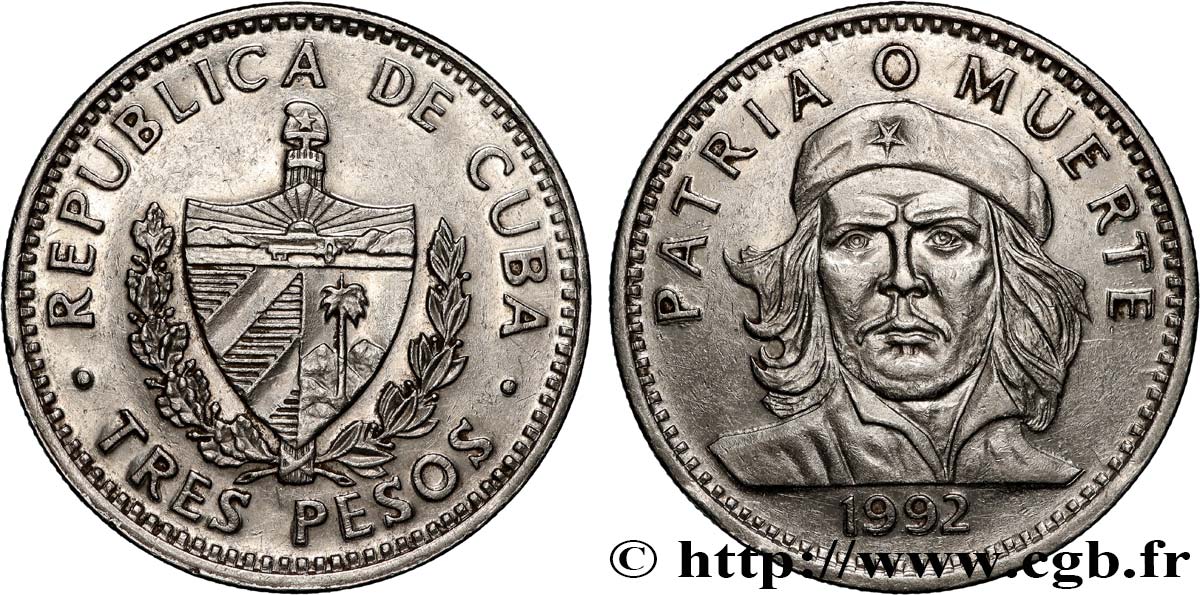 CUBA 3 Pesos Ernesto “Che” Guevara 1992  EBC 