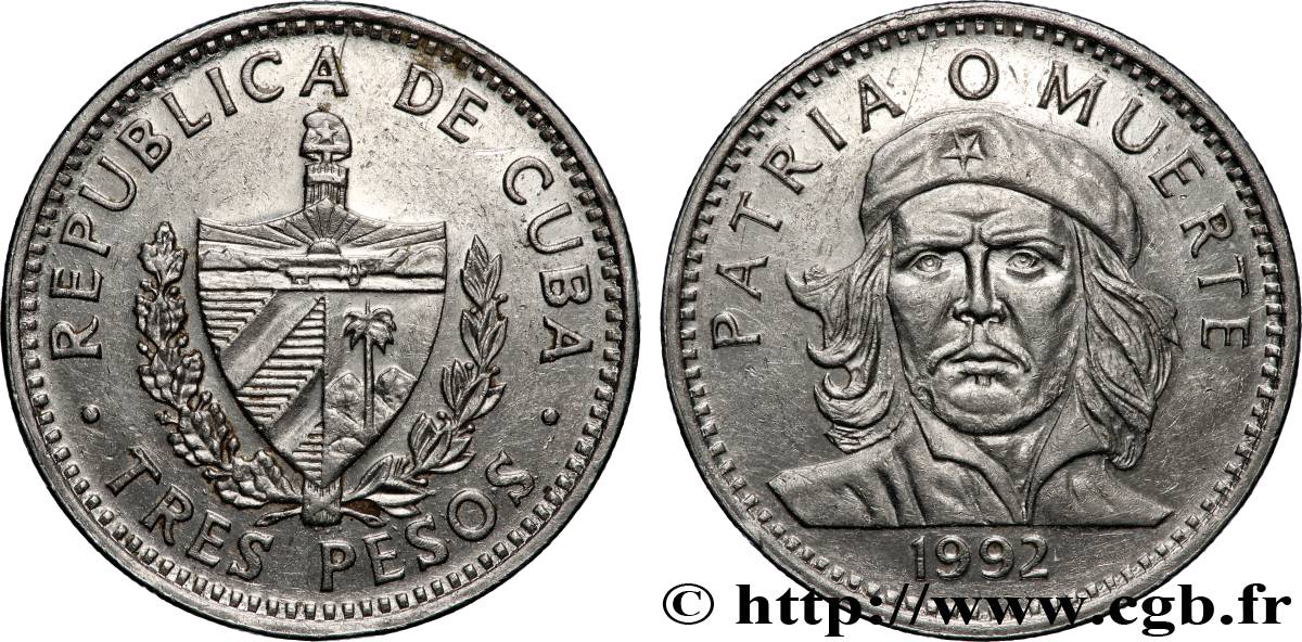 CUBA 3 Pesos Ernesto “Che” Guevara 1992  SUP