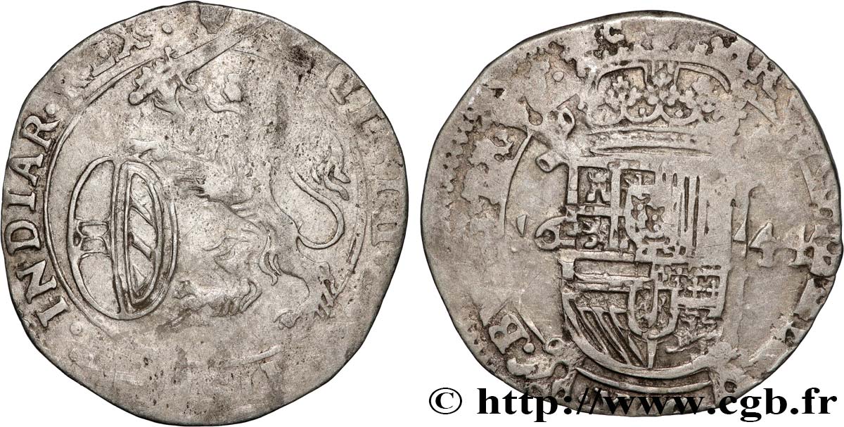 SPANISH NETHERLANDS - DUCHY OF BRABANT - PHILIP IV Escalin 1644 Anvers VF 