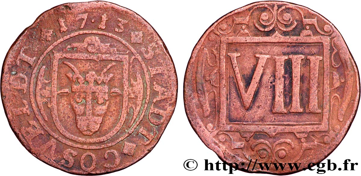 ALLEMAGNE - COESFELD VIII Pfennig emblème 1713  TB 