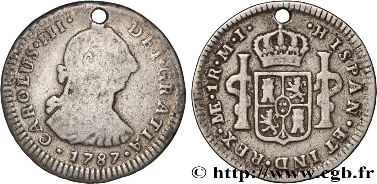 PERÚ - CARLOS III 1 Real  1787 Lima BC 