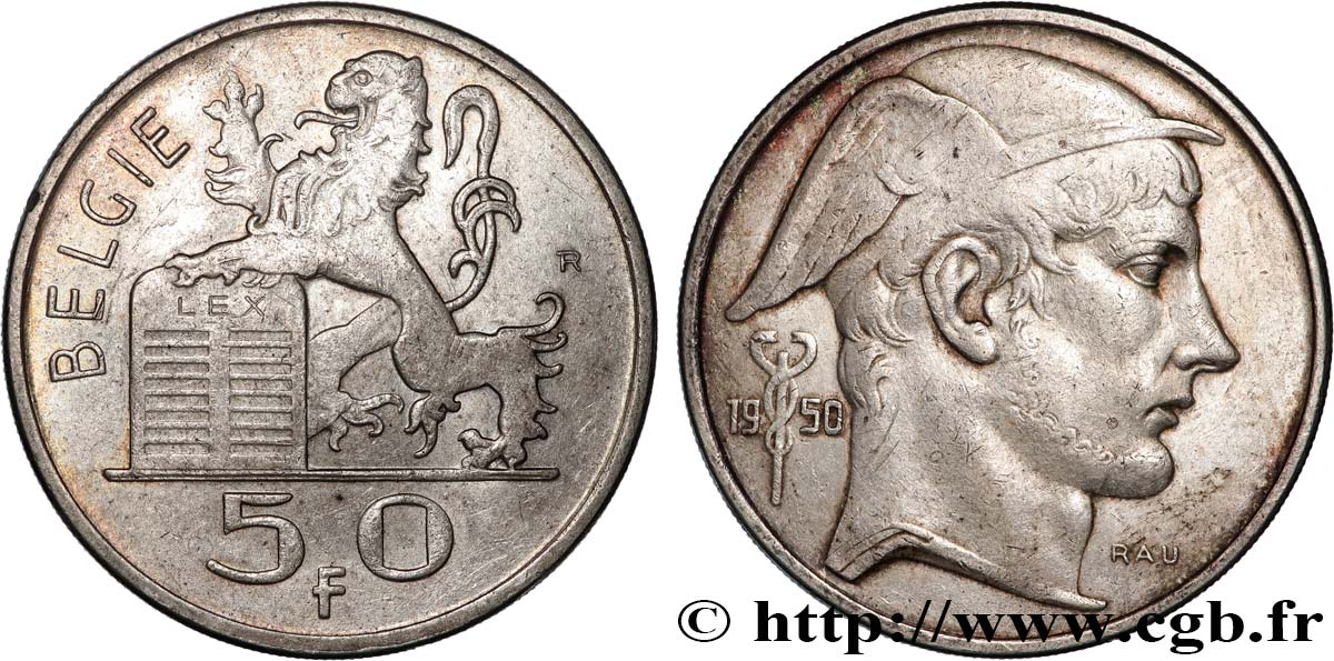 BELGIQUE 50 Francs légende flamande 1950 TTB