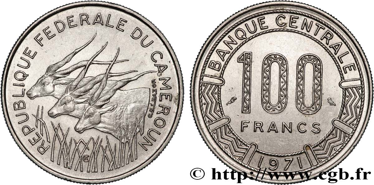 CAMERúN 100 Francs République Fédérale du Cameroun 1971 Paris EBC