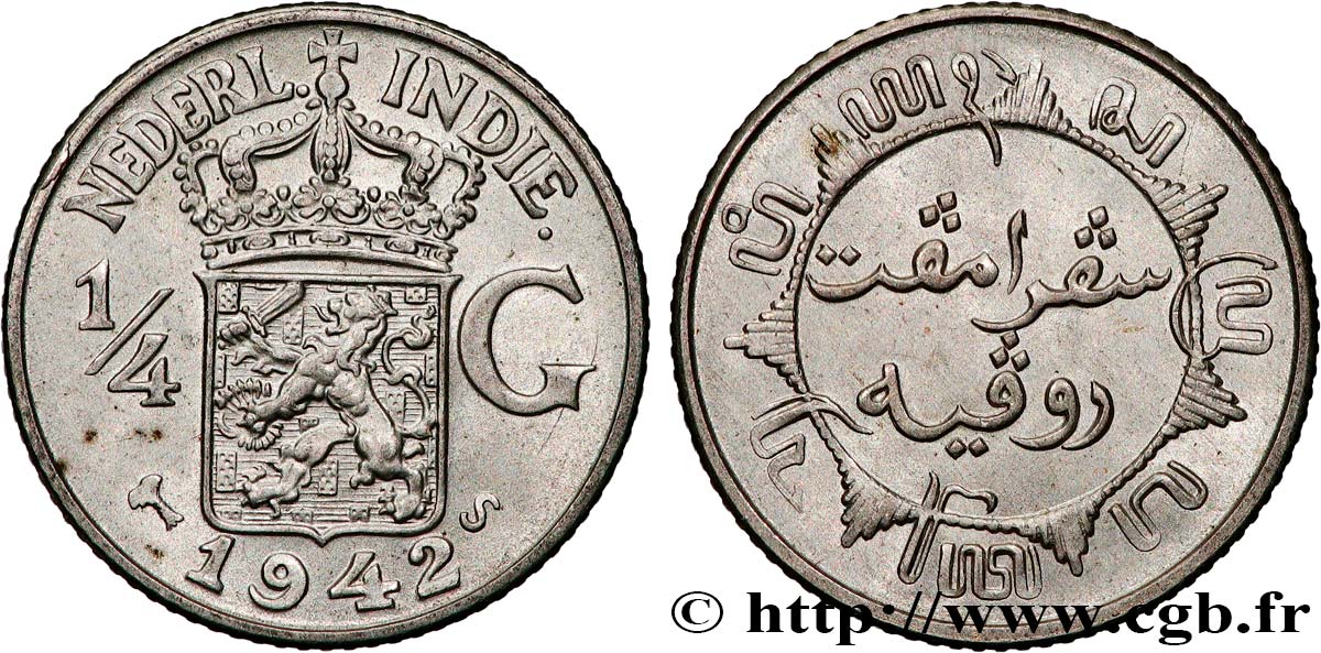 INDES NEERLANDAISES 1/4 Gulden 1942 San Francisco - S SUP