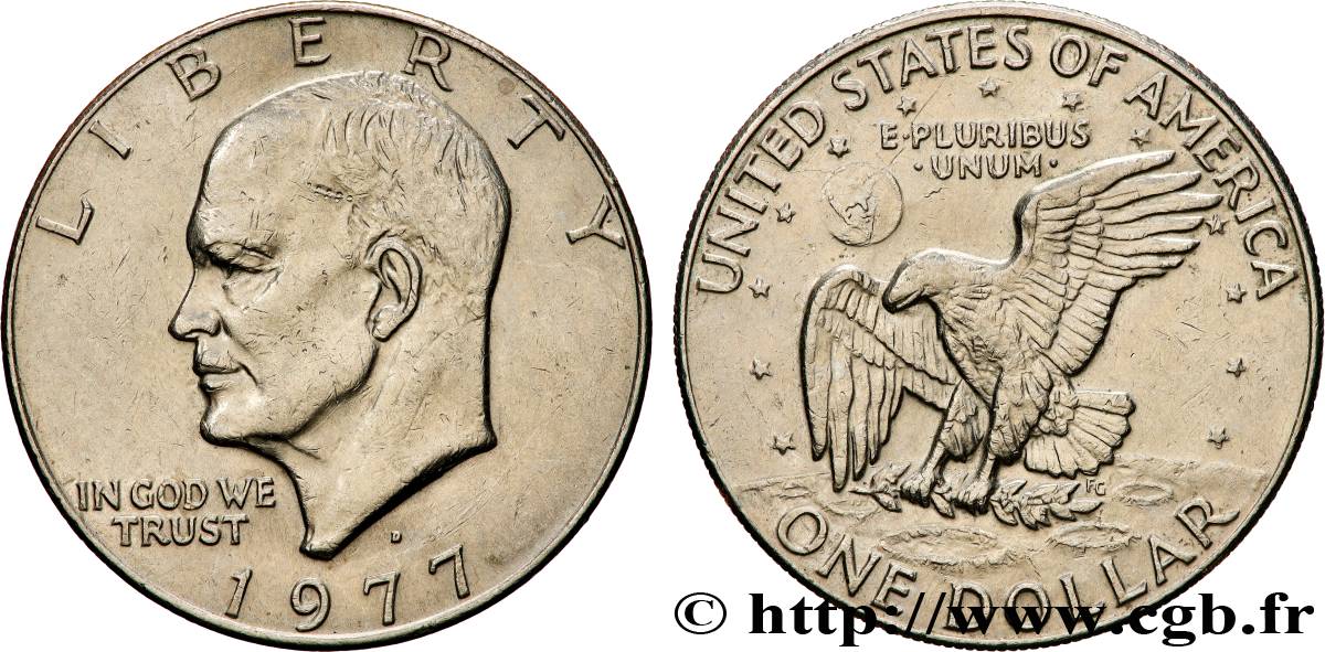 UNITED STATES OF AMERICA 1 Dollar Eisenhower 1977 Denver AU