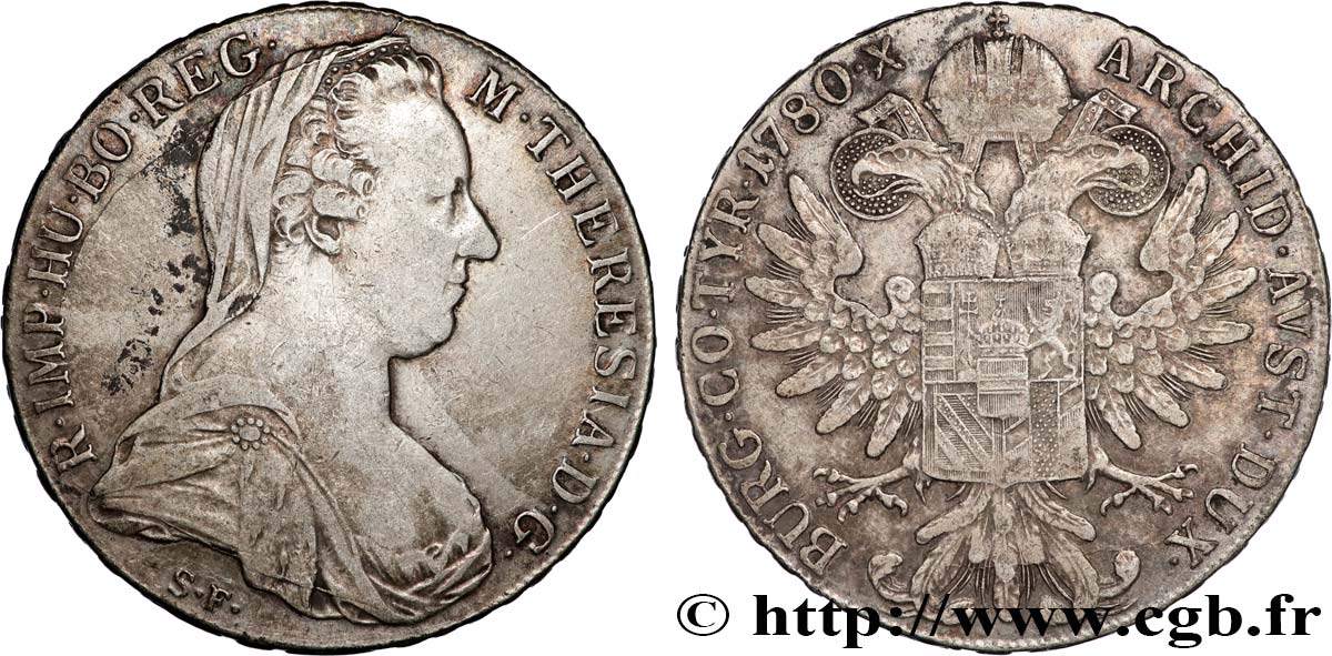 AUSTRIA 1 Thaler (REFRAPPE) Marie-Thérèse 1780 Vienne XF