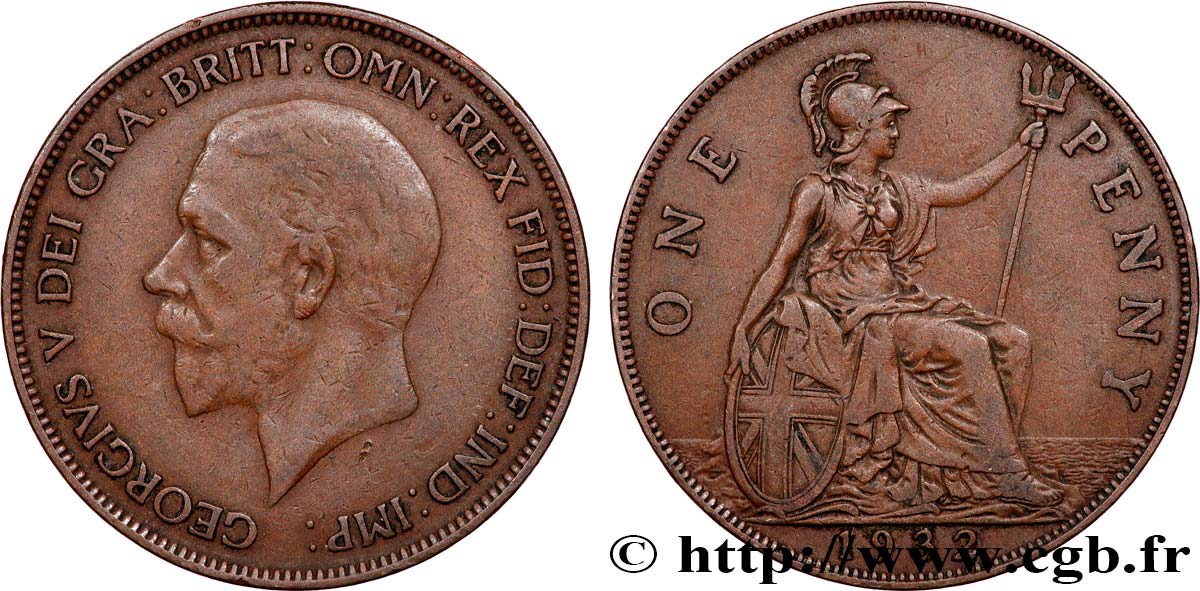 ROYAUME-UNI 1 Penny Georges V 1932 Londres SPL