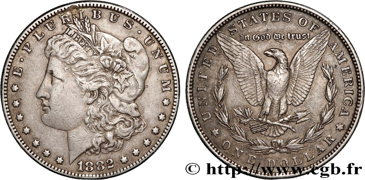 ÉTATS-UNIS D AMÉRIQUE 1 Dollar type Morgan 1882 Philadelphie TTB