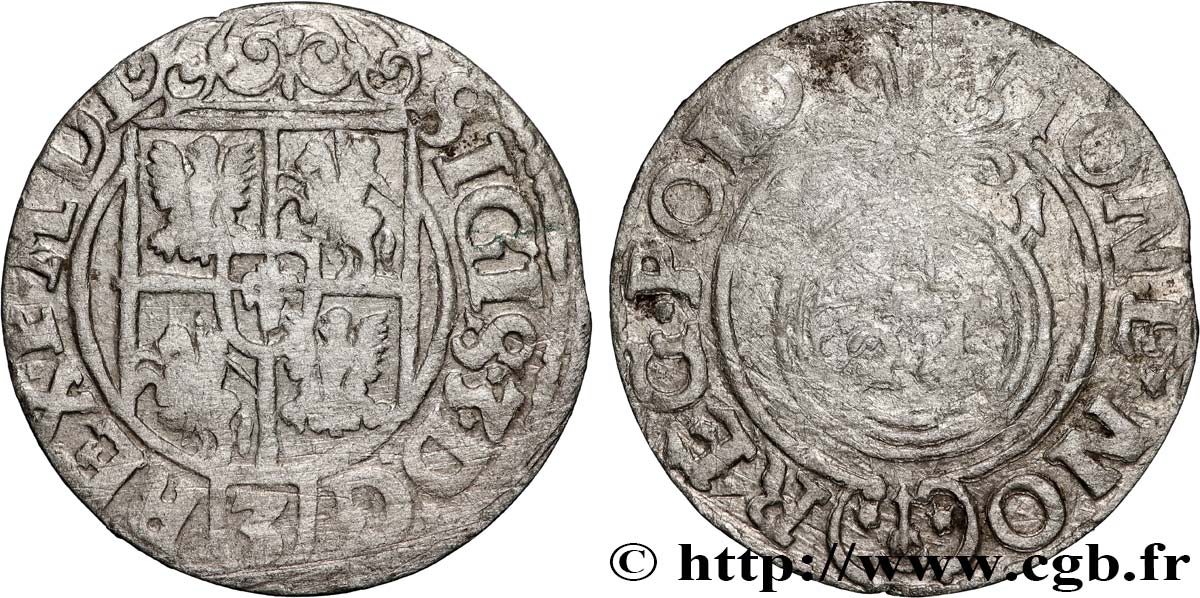 POLOGNE - ROYAUME DE POLOGNE - SIGISMOND III VASA 1 Półtorak / 3 Polker / 1/24 Thaler Sigismond III Vasa 1621 Cracovie TB+