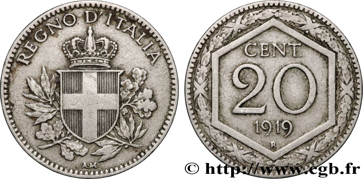 ITALIE 20 Centesimi écu 1919 Rome TTB