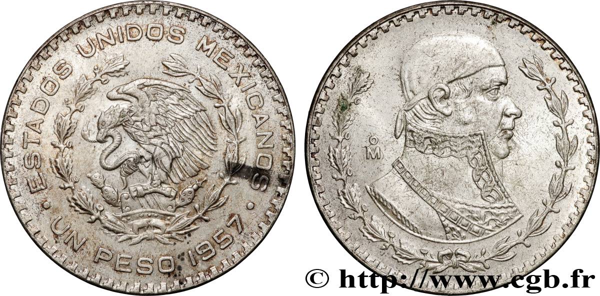 MEXIQUE 1 Peso Jose Morelos y Pavon 1957 Mexico SUP