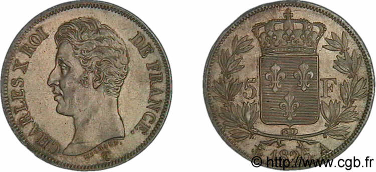 5 francs Charles X, 1er type 1826 Paris F.310/15 SUP 