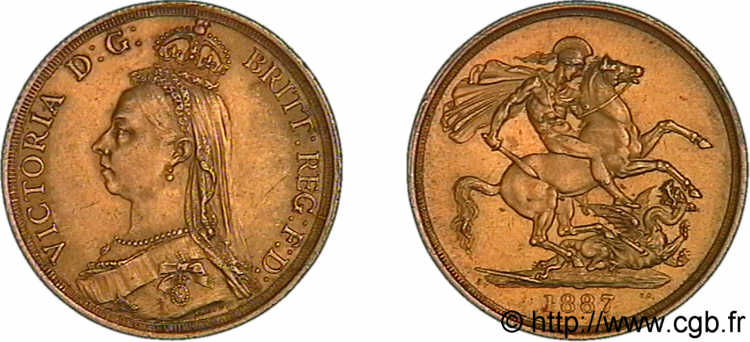 GRANDE BRETAGNE - VICTORIA Two pounds (2 livres),  Jubilee head  1887 Londres SUP 