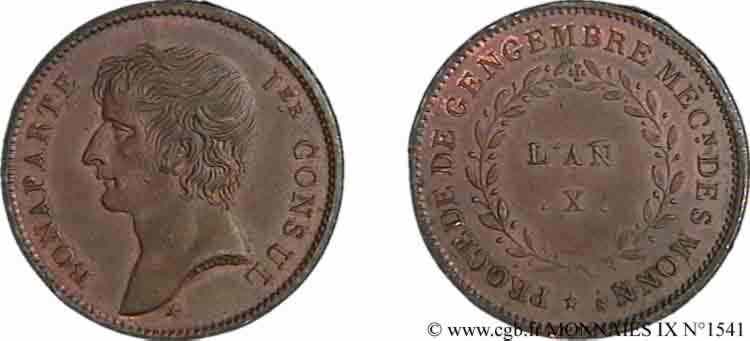 Essai au module de 2 francs Bonaparte par Jaley d après le procédé de Gengembre 1802 Paris F.977/ AU 