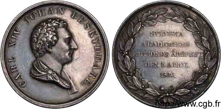 SUÈDE - ROYAUME DE SUÈDE - CHARLES XIV JEAN BERNADOTTE Médaille AR 35 1836 Stockholm SUP 