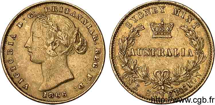 AUSTRALIA - VICTORIA Souverain, (Sovereign) 1866 Sydney XF 