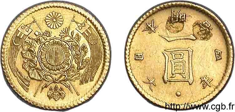 JAPAN Yen Or 14, point haut an 4 = 1871  AU 