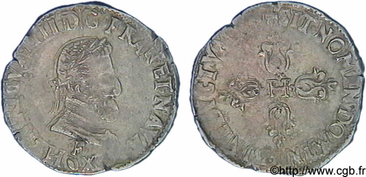 HENRY IV Demi-franc, 2e type d Angers et Tours n.d. Angers XF