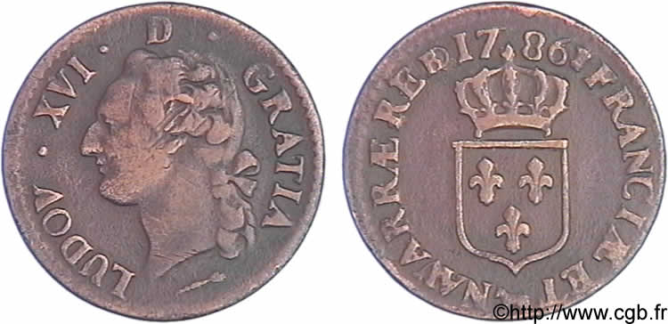 LOUIS XVI Demi-sol dit  à l écu  du Béarn 1786 Pau VF