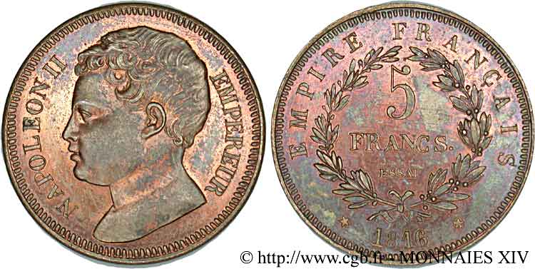 5 francs, essai en bronze 1816  VG.2403  VZ 