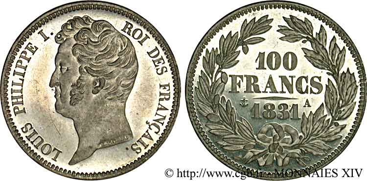 Essai de 100 Francs en étain par Tiolier 1831 Paris VG.2746  MS 