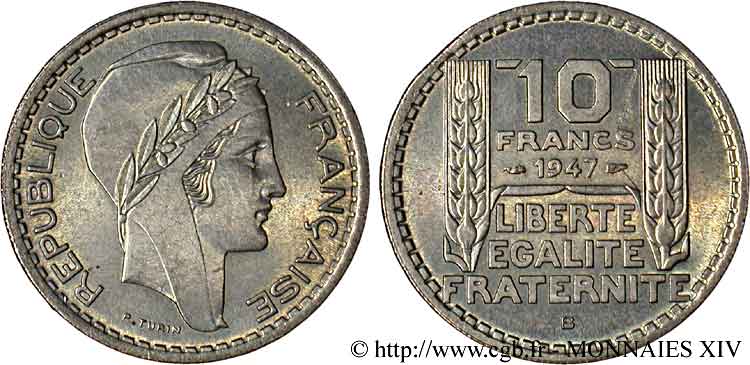 10 francs Turin petite tête 1947 Beaumont-le-Roger F.362/2 VZ