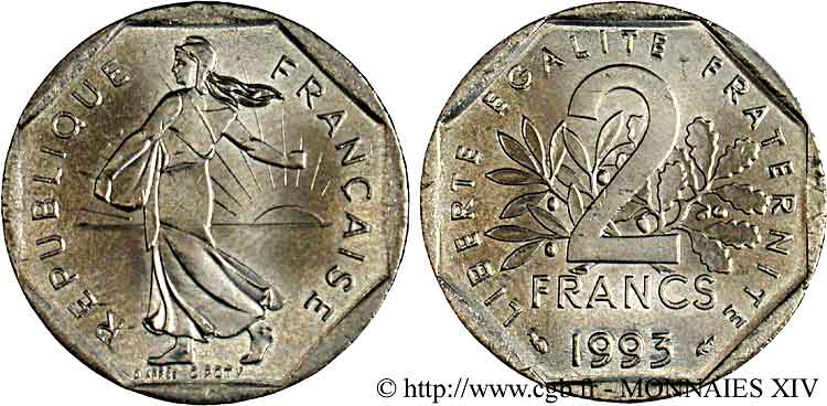 2 francs Semeuse, nickel 1993 Pessac F.272/19 SC