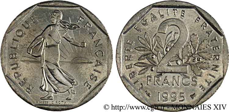 2 francs Semeuse, nickel 1995 Pessac F.272/23 fST 