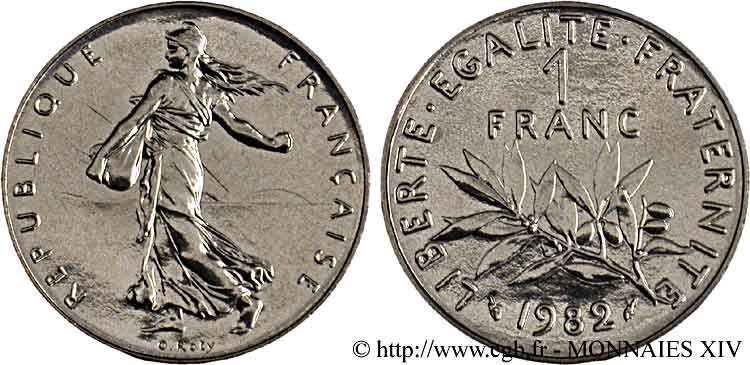 1 franc Semeuse, nickel 1982 Pessac F.226/27 MS