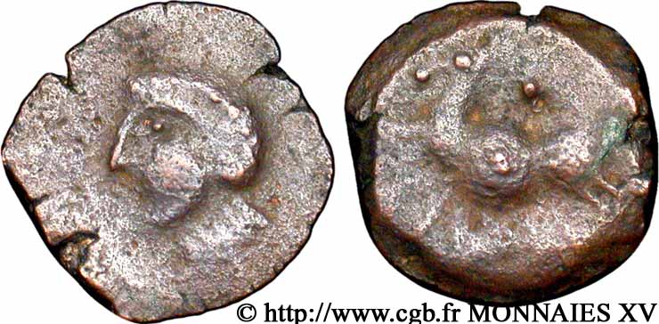 HISPANIA - SPAIN - CARISIA (province of Cadiz) Quart d’unité de bronze ou quadrans (PB, Æ 17) VF/VF