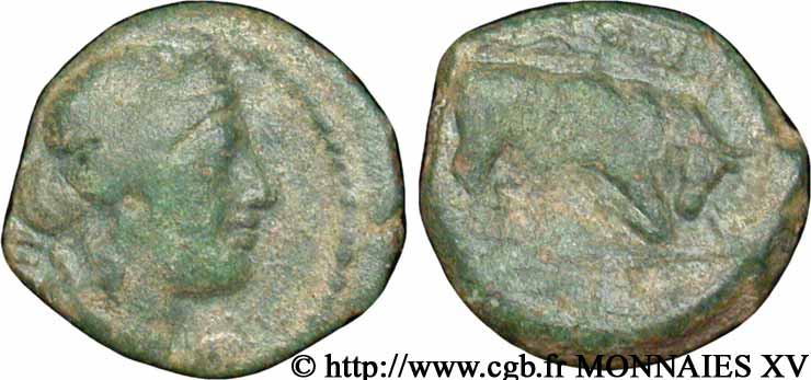 MASSALIA - MARSEILLE Bronze au taureau (hémiobole ?), (PB, Æ 14) TB+