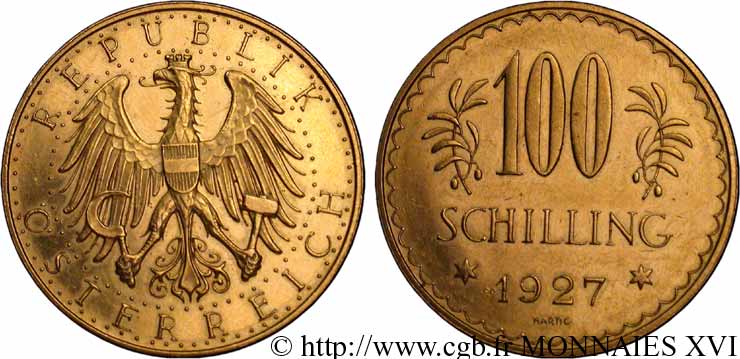 AUTRICHE - RÉPUBLIQUE 100 schillings 1927 Vienne SUP 