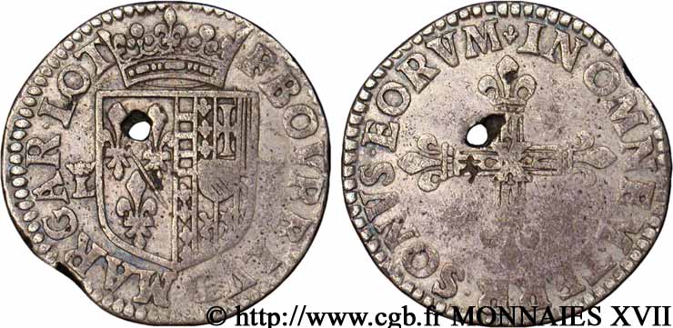 ARDENNES - PRINCIPAUTY OF CHATEAU-REGNAULT - FRANÇOIS OF BOURBON AND LOUISE-MARGUERITE OF LORRAINE Quart d’écu, 2e type XF