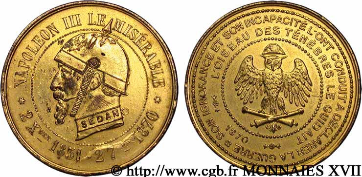 SECOND EMPIRE Médaille satirique TTB+