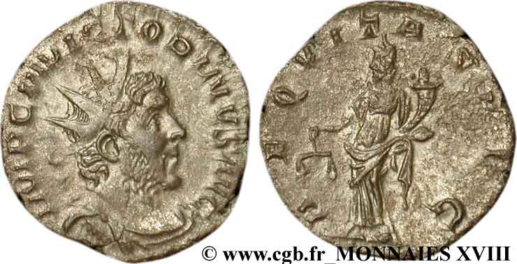 VICTORINUS Antoninien avec le portrait de Marius fVZ/SS