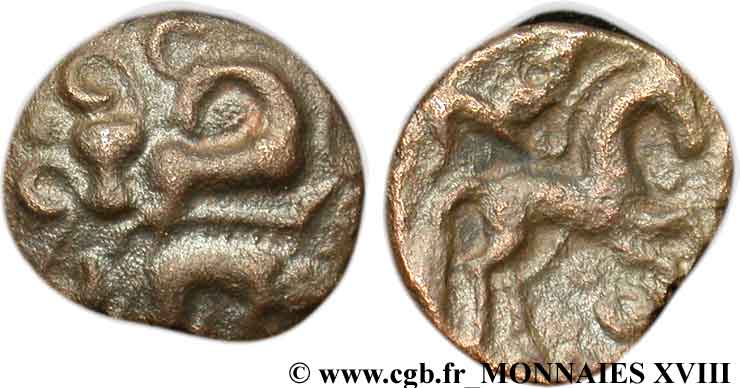 AMBIANI (Area of Amiens) Bronze aux animaux affrontés XF