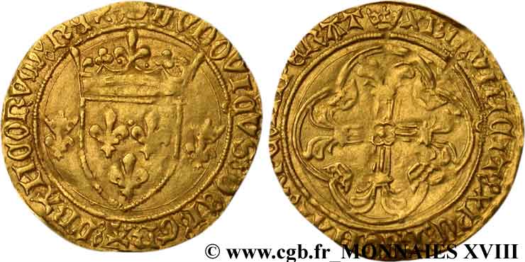 LOUIS XI THE  PRUDENT  Écu d or à la couronne ou écu neuf 31/12/1461 Angers XF