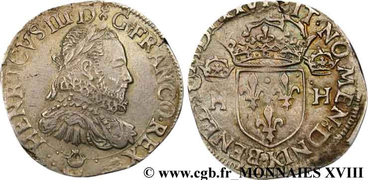 HENRY III Teston, 1er type sans le titre de roi de Pologne 1576 (MDLXXVI) Bordeaux MBC+