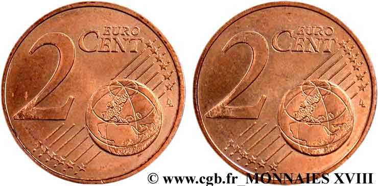 EUROPEAN CENTRAL BANK 2 centimes d’euro, double face commune n.d. MS