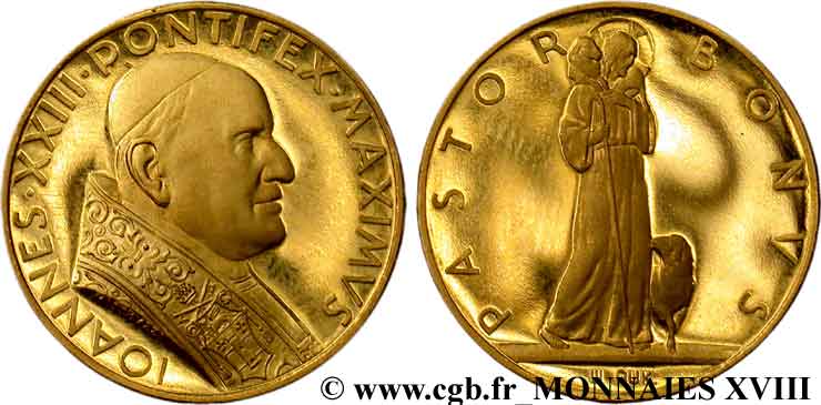 ITALIE - ÉTATS DU PAPE - JEAN XXIII (Angelo Guiseppe Roncalli) Médaille or de 3 ducats n.d. Rome SPL 