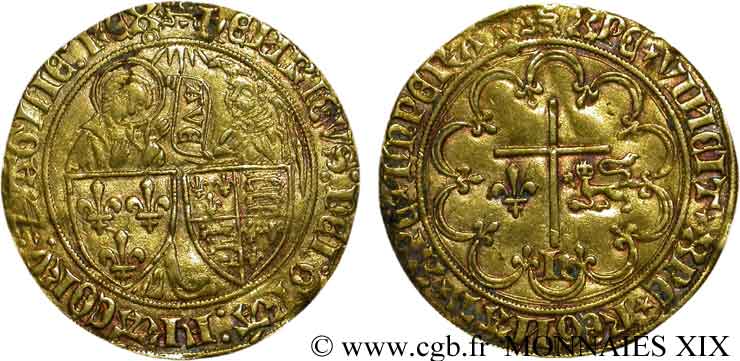 HENRY VI OF LANCASTER Salut d or 6/09/1423 Rouen XF